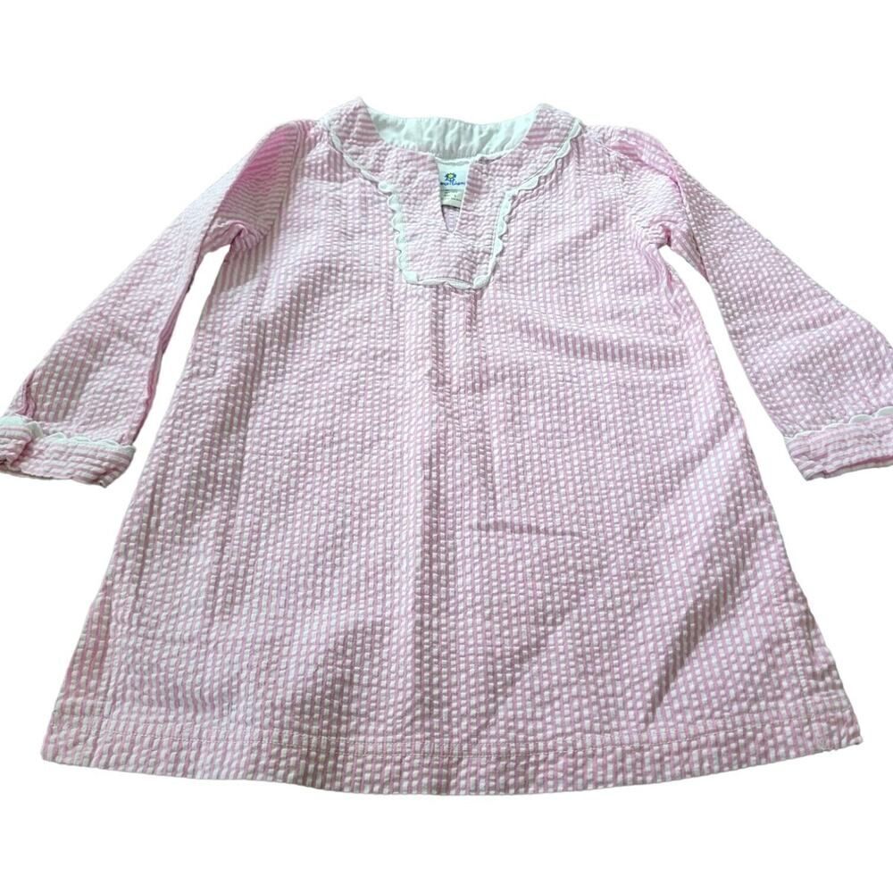 Florence Eiseman Pink White Candy Stripe Longsleeve Swimsuit Coverup Girls SZ 4